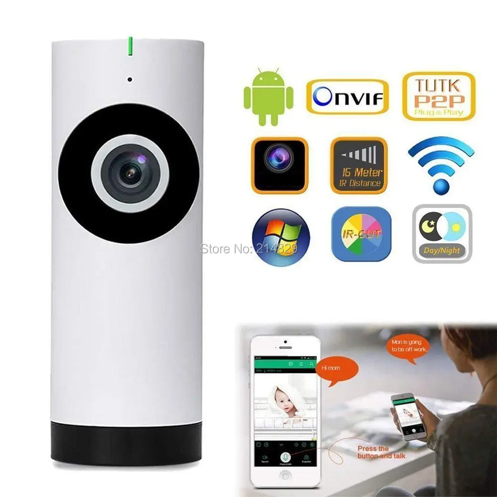 360 градусов полный обзор беспроводной 720P HD WiFi видео ребенок Urveillance безопасности IP
