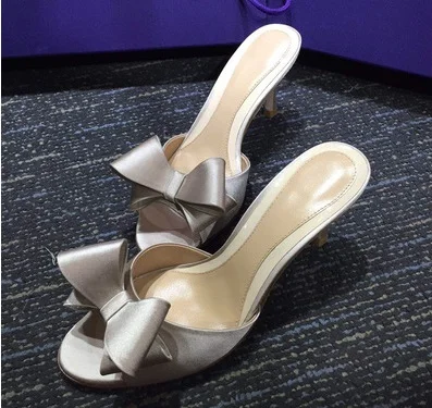 Champagne bow 6.5cm Женские Коричневый Бежевый с леопардовым принтом разнопарые туфли-лодочки Большие размеры 40 сапоги для женщин из флока обувь на квадратном каблуке средней высоты офис скольжения на с бантом - Цвет: Champagne bow 6.5cm
