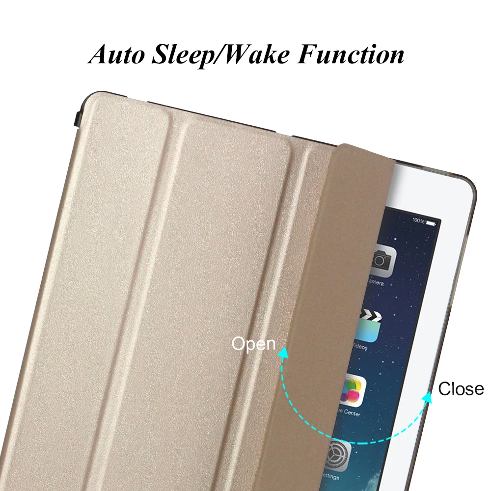GOOJODOQ для iPad 2/3/4 чехол из искусственной кожи с прозрачный жесткий накладка ПК