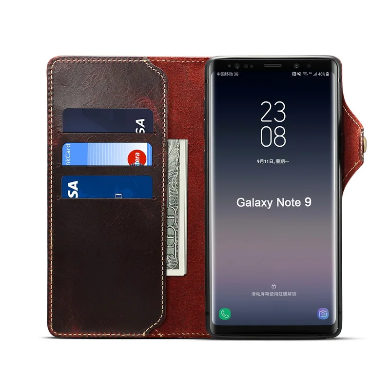 Чехол из натуральной бычьей кожи для Huawei iphone Samsung Galaxy Note 10 Pro 8 9 S10 чехол книжка с