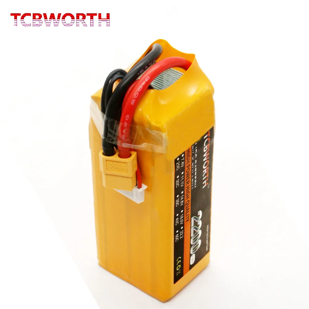 TCBWORTH RC LiPo батарея 22 2 V 2200mAh 40C 6S для радиоуправляемый самолет Квадрокоптер