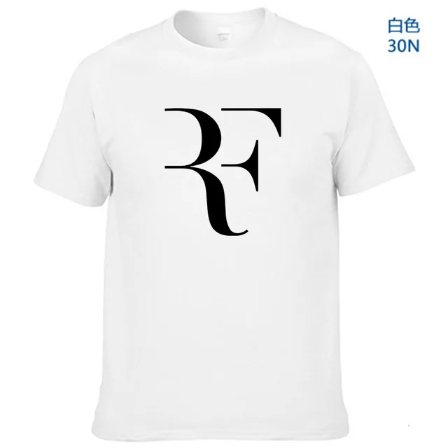 Летняя модная футболка с буквенным принтом Мужская футболка для фитнеса Roger Federer Homme уличная хлопковая Футболка в стиле хип-хоп - Цвет: White