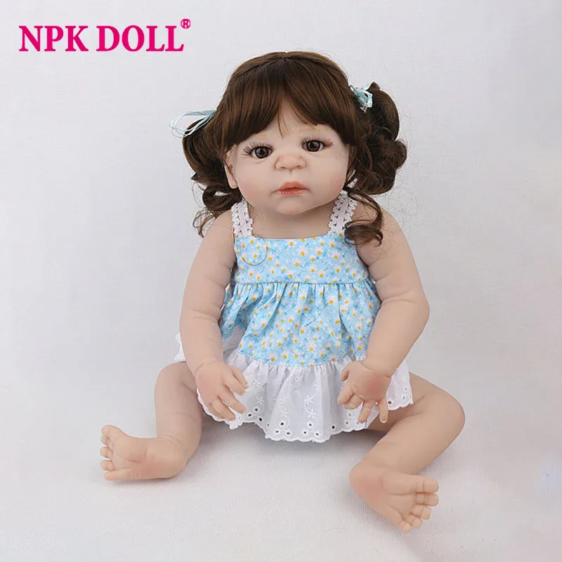 Reborn Baby Doll для девочек полностью виниловые силиконовые игрушки ванной синее