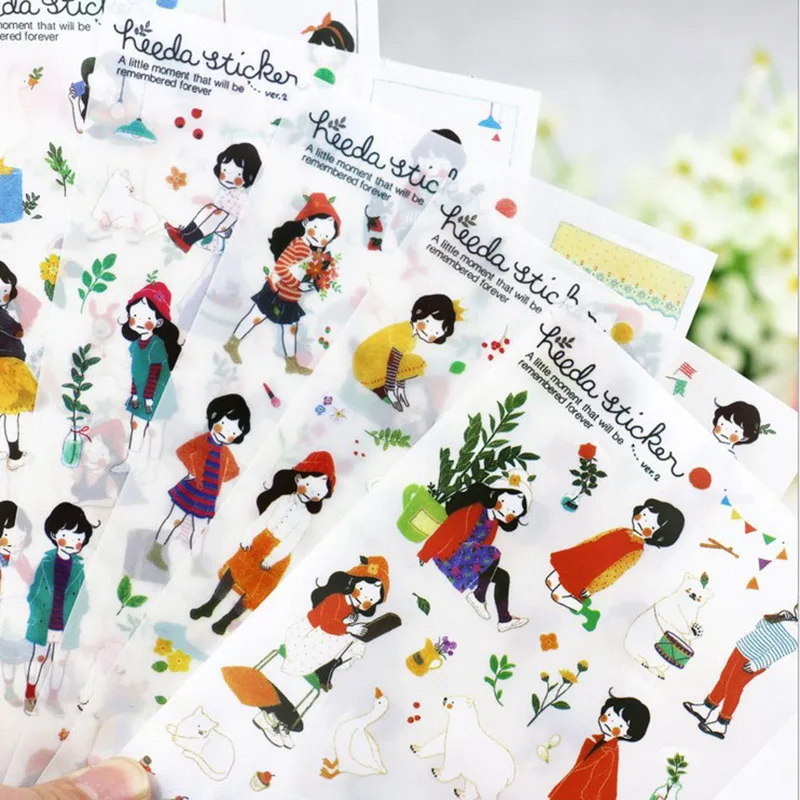 6 листов/упаковка милые Висячие наклейки для девочек|label label|label packlabel sheets |