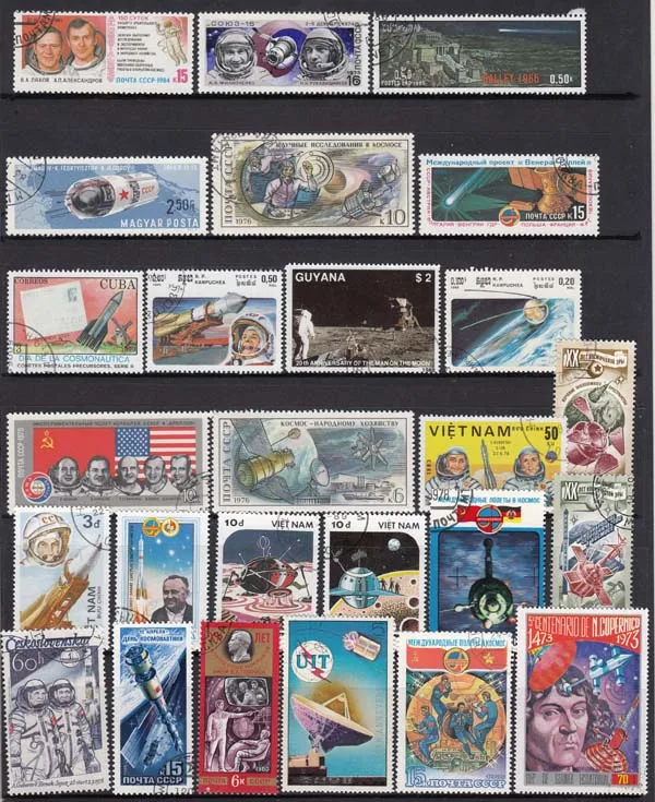 50Pcs/Lot Astronaut Space Satellite All Different From Many Countries NO Repeat Unused Postage Stamps for Collecting