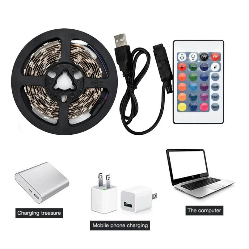 Светодиодная лента 50 200 см USB лампа для ТВ задней панели 2835RGB изменение цвета +