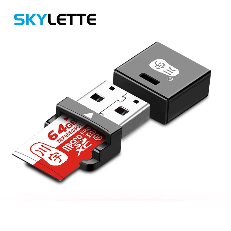 Мини кардридер usb 2 0 портативный для компьютера и ноутбука 4 цвета TF / MicroSD