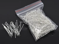 200pcs flat head pins alloy silver plated jewelry diy findings charms 35x0 7mm 21gauge