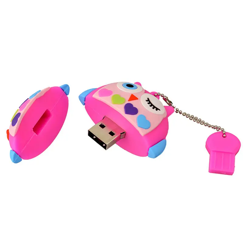 Portworld 16 ГБ накопитель 8 Зеленый флэш диск 2.0 силикона Сова Flash Drive мультфильм