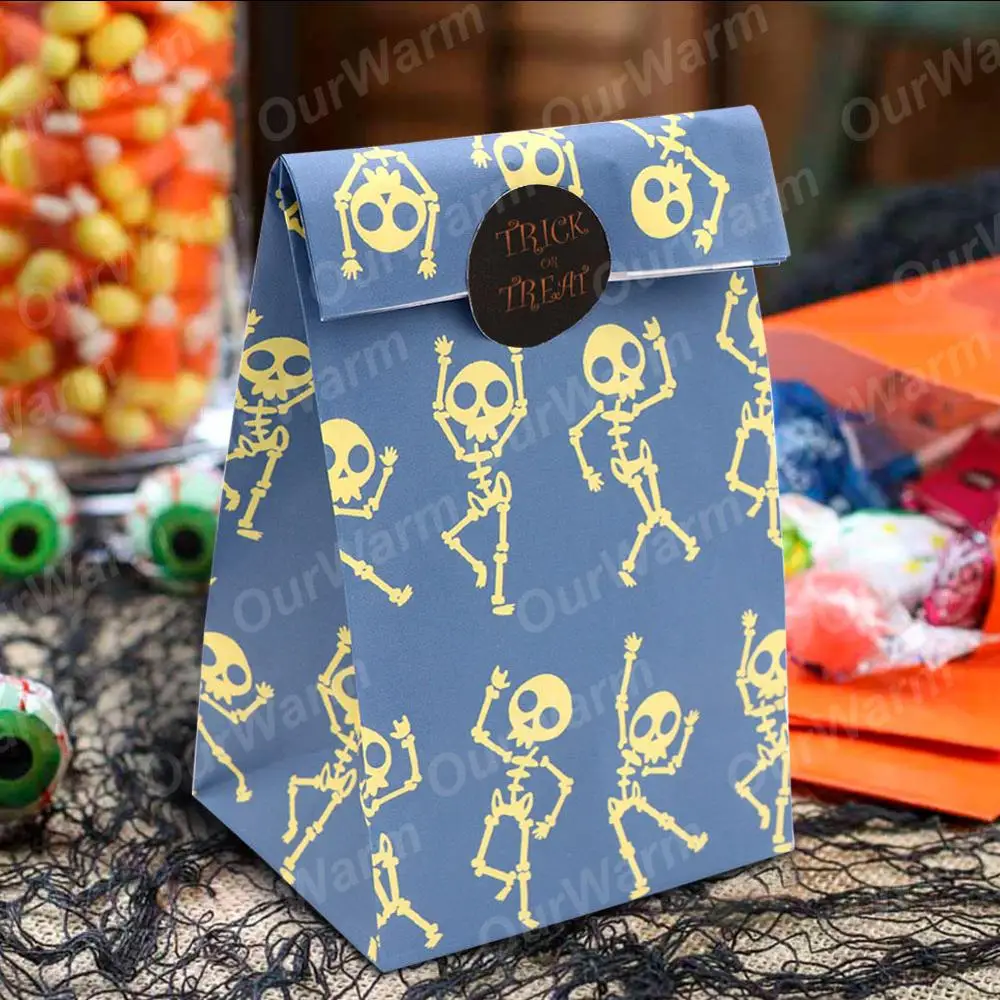 Теплый 36 шт на Хэллоуин с надписью Trick или Treat сумки Шесть стилей партии пользу и