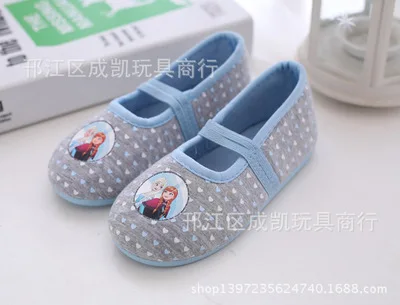 Disney children cartoon girl princess cotton shoes home shoes dance shoes frozen home cotton shoes - Цвет: A