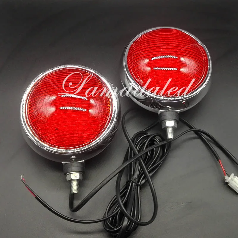 both red 12 V/24 V красный синий круглый 2X50led высокий яркий полицейский Мотоцикл СВЕТОДИОДНЫЕ стробоскопы патрульный мотоцикл стороны благодаря фронтальной вспышке сигнальная лампа - Цвет: both red