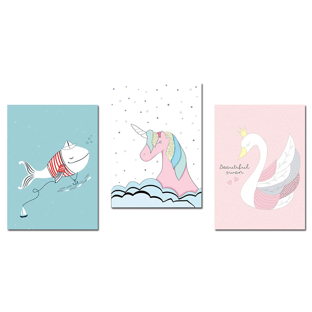 Настенный плакат с изображением лебедя единорога Кита|minimalist paintings|canvas printswall art