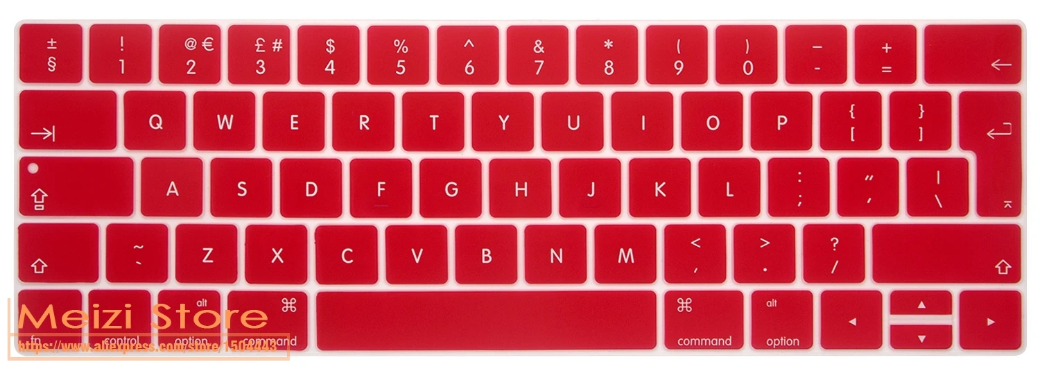 Европейская версия силиконовой клавиатуры для MacBook Pro 1" и Pro 15" // A1989/A1706/A1990/A1707 сенсорная панель - Цвет: red