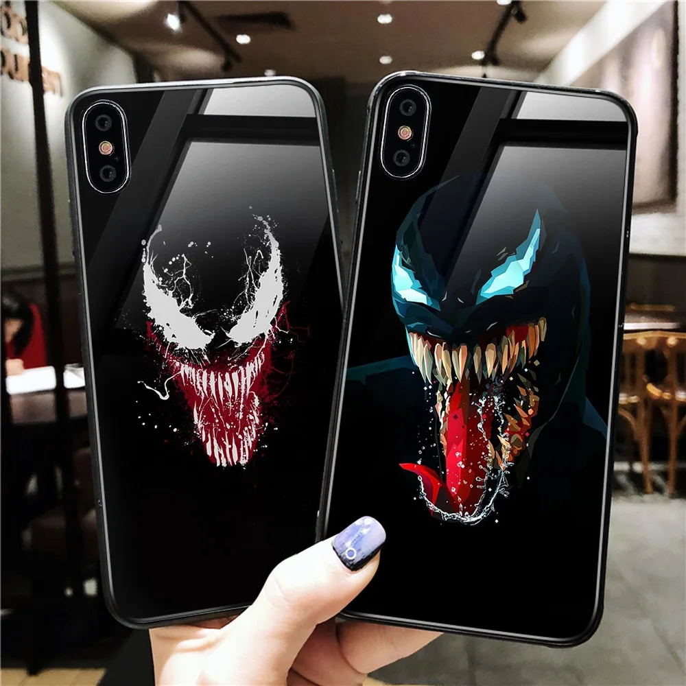 Светящееся чудо-яд чехол для iPhone 6 S 7 8 стеклянный Роскошный телефона Apple Plus X XS
