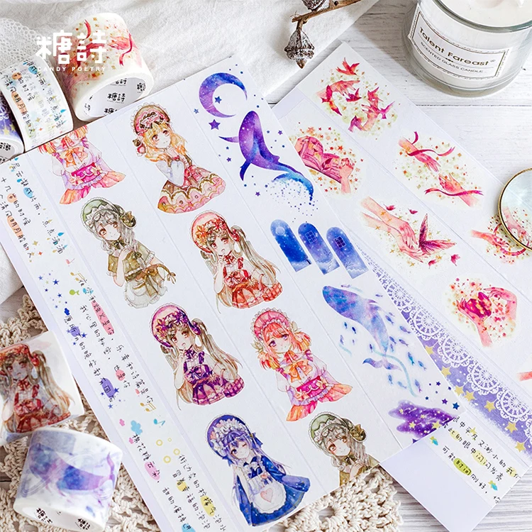 1 Roll/set Dreamy Washi Tape Gold/Silver Stamping Decorative Masking Scrapbooking Sticker DIY Planner Diary Album | Канцтовары для