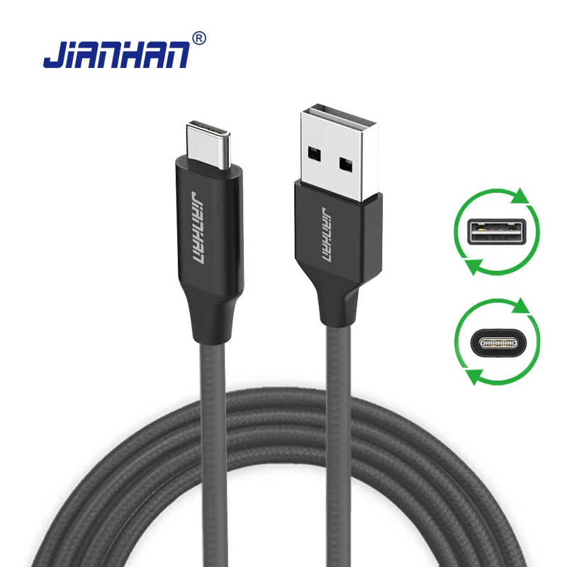 Reversible USB C Cable Fast Charging Type C to USB 2.0 Data Charger Strong Cables for Huawei P10 LG G5 G6 Xiaomi 4c 5 One Plus