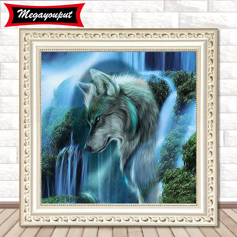 5d diy алмазная живопись водопад волк каскад 35*35 см аксессуары ремесло Комплект