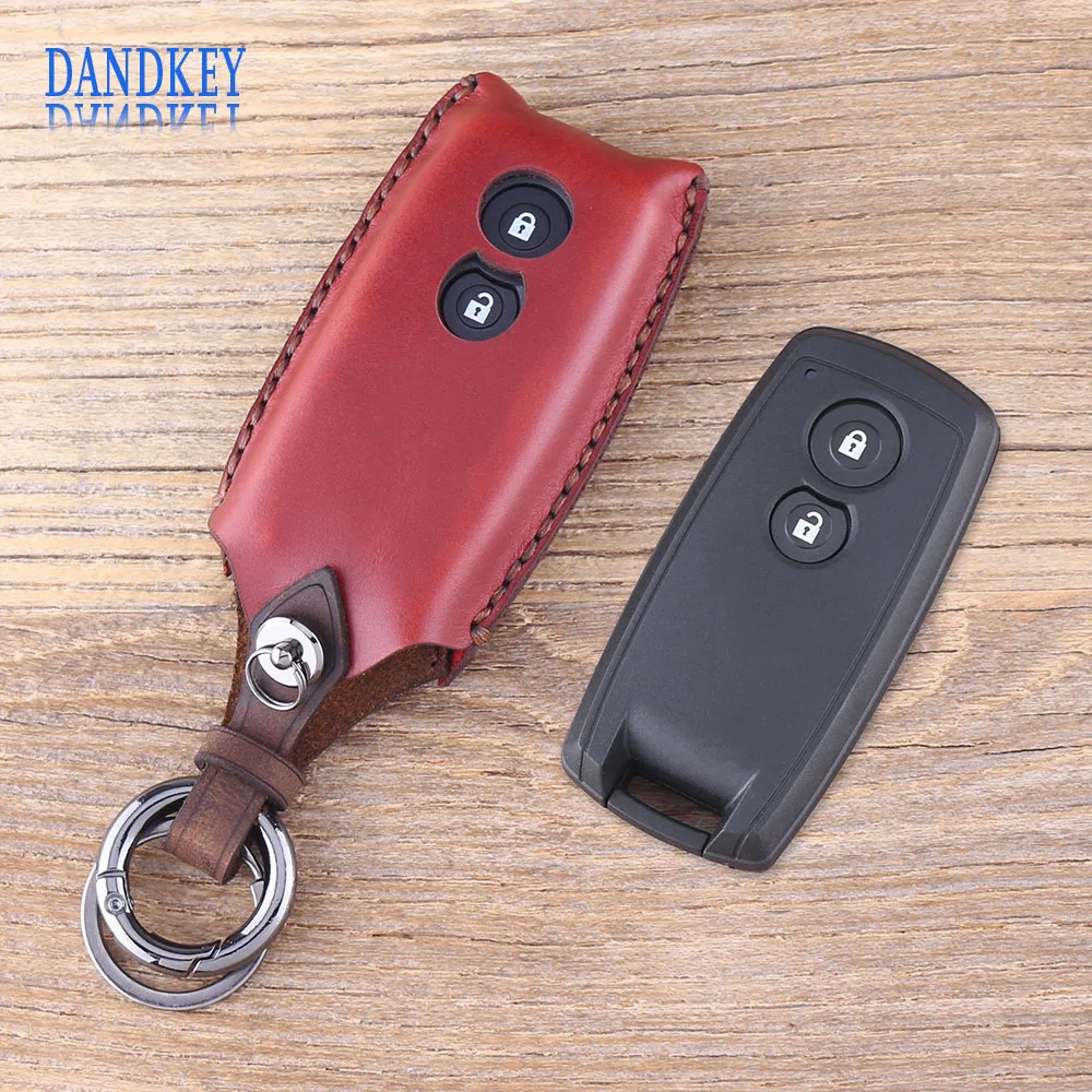 Dandkey Leather Car Key Case 2 Buttons For Suzuki SX4 Grand Vitara Swift Remote Cover Keychain | Автомобили и мотоциклы
