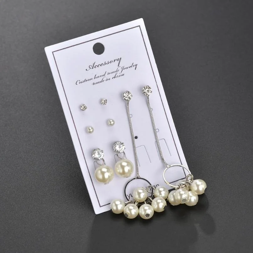 2019 NEW super value exquisite fashion noble pearl ball luxury crystal romantic chain tassel sexy cute Stud Earring Set Women | Украшения и