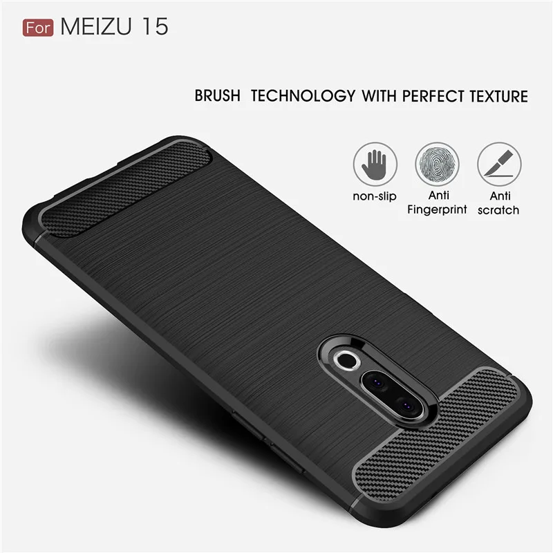 Для Meizu 15 чехол противоударный Мягкий ТПУ силиконовый Матовый Бампер для