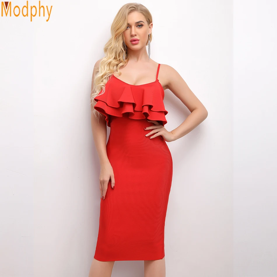 Зимние платья для женщин 2018 на тонких бретельках пикантные каскадные оборки