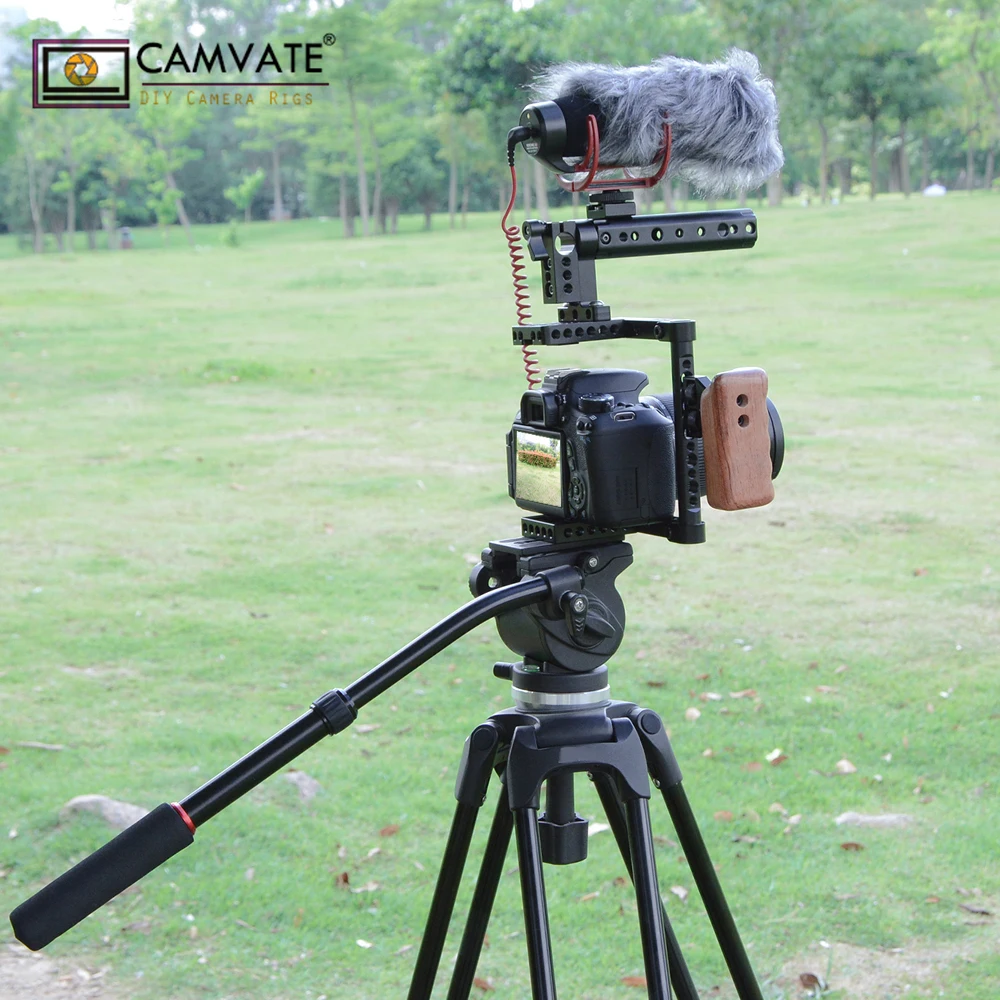 CAMVATE DSLR камера клетка с верхней ручкой деревянная ручка для 600D 70D 80D c12.5(правая рука) камера аксессуары для фотографии