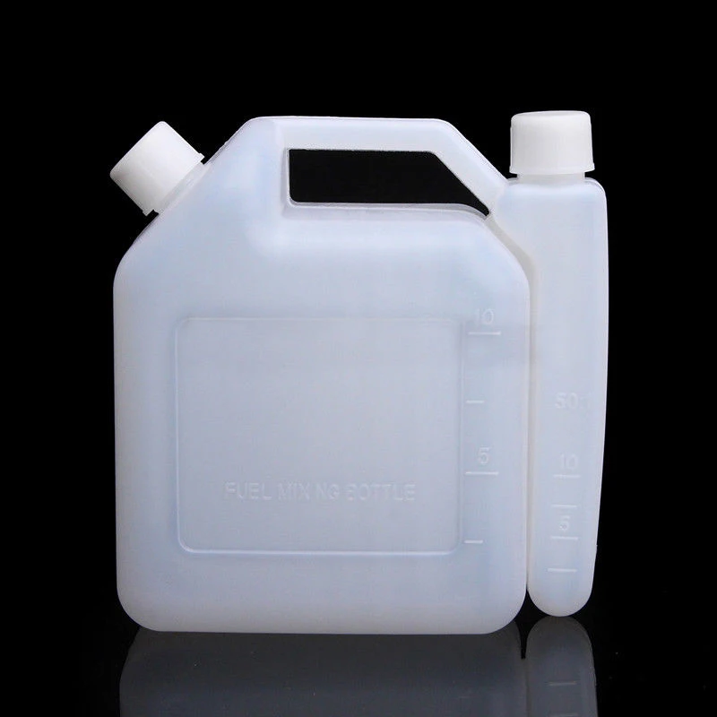 1.5L белый 2-х тактный двигатель масляный очиститель бензин инжектор топлива бутылка для смешивания Танк для триммера бензопилы 1:25