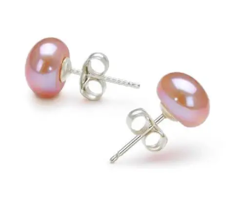 10 шт. оптовая продажа натуральный розовый акоя пресноводный жемчуг 925 серебряные