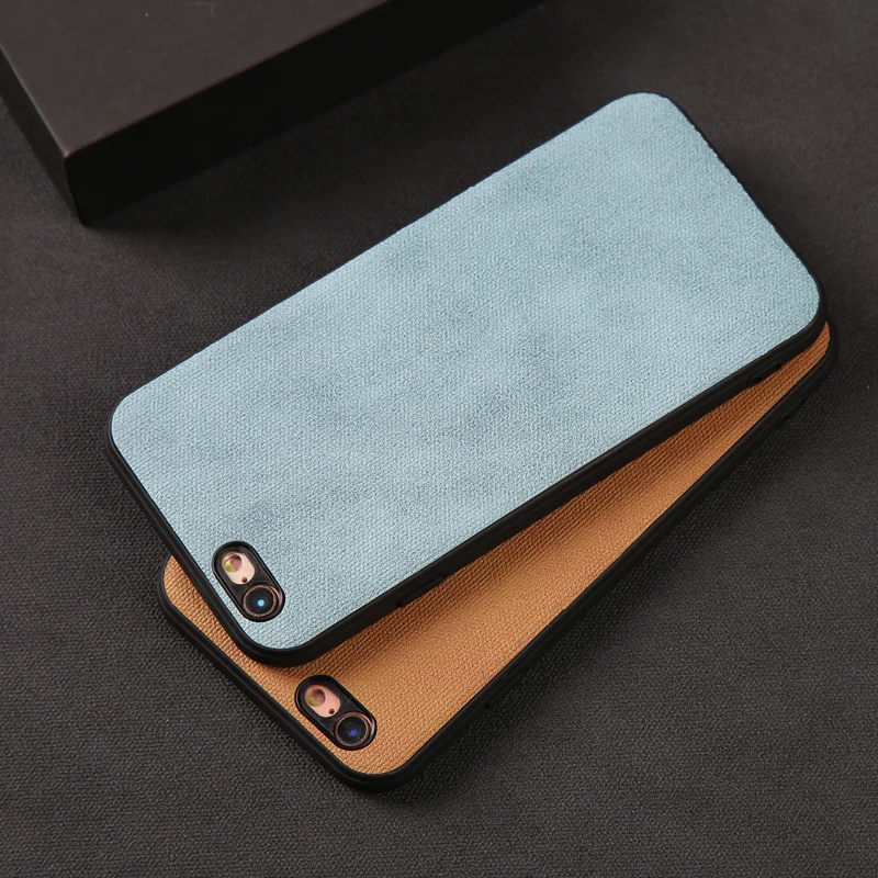 Phone Cases For iPhone 6 6S 7 8 Plus X Xr XS Cover Fabric PU Leather Soft TPU Silicone Case Xs Max Shell | Мобильные телефоны и