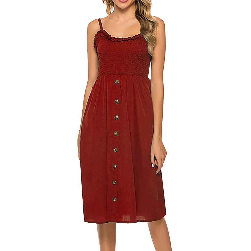 

Women fashion Summer Dresses Women Fashion Sexy V-Neck Solid Color Sling points Fork Sleeveless Summer Dressvestidos femininos