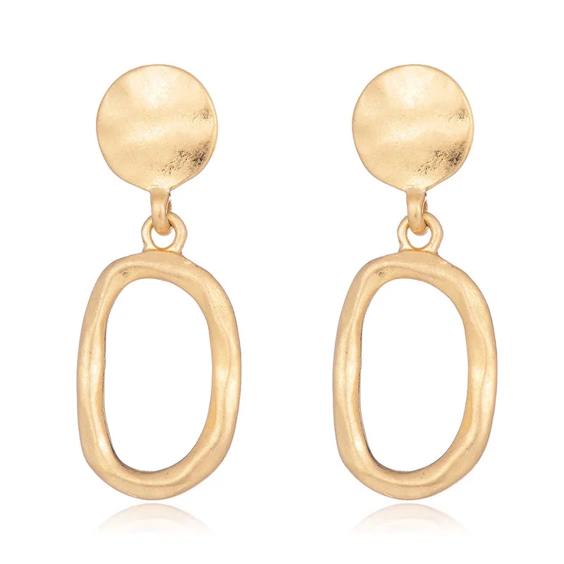 

Retro New Round Pendant Earrings For Women Vintage Drop Earring Alloy Metal Dangel Earrings boucle d'oreille femme 2021