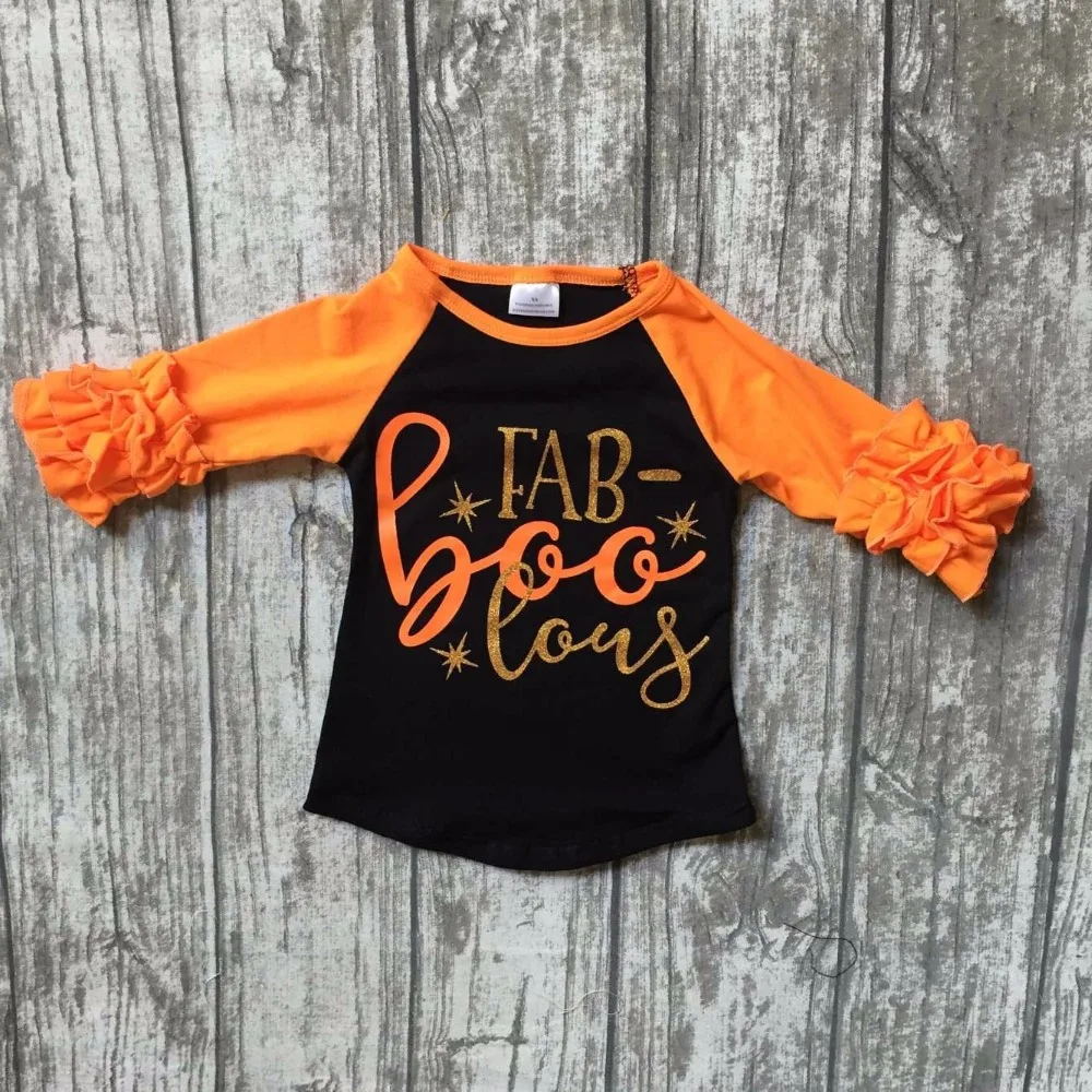 Новая футболка на Хэллоуин для маленьких девочек FAB boo lous бутик Детская одежда