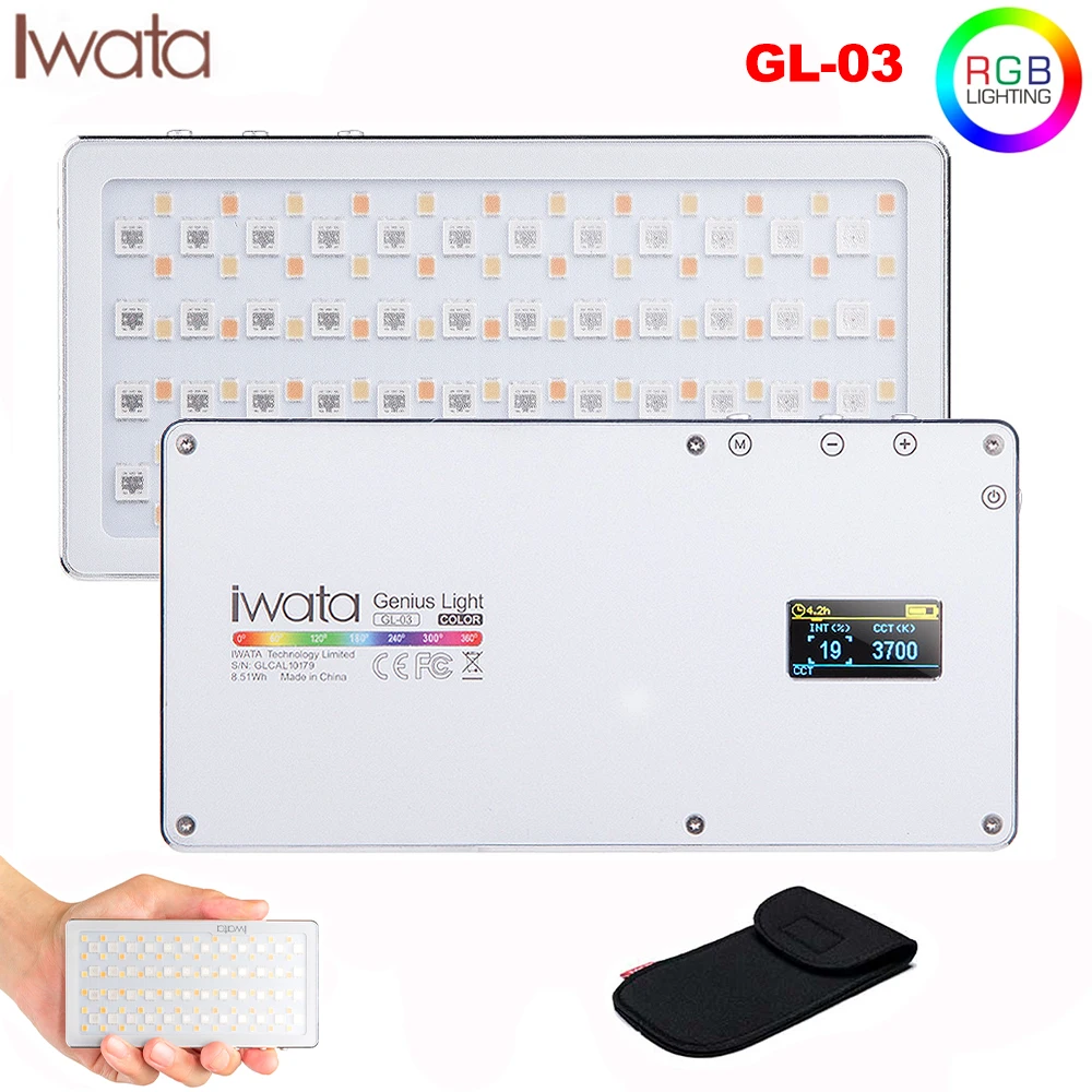 Iwata GL 03 RGB полноцветный светодиодный видео свет 3000 K 5500 приглушаемая