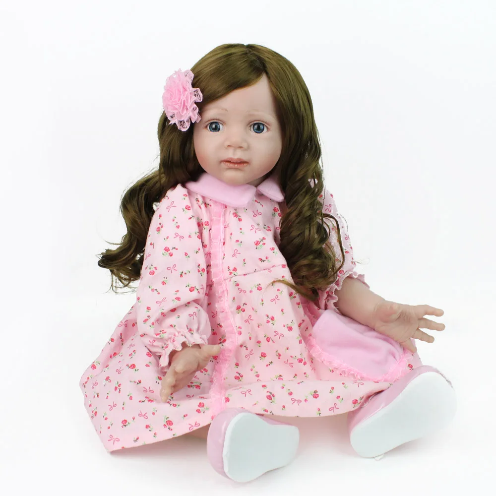 

24inch silicone princess toddler doll large size Reborn baby doll lol Toys Handmade lifelike girls collectible doll play house