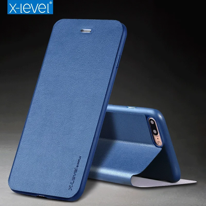 X-Level кожаный чехол для iPhone 7 8 Plus бизнес силиконовый край ультра тонкий