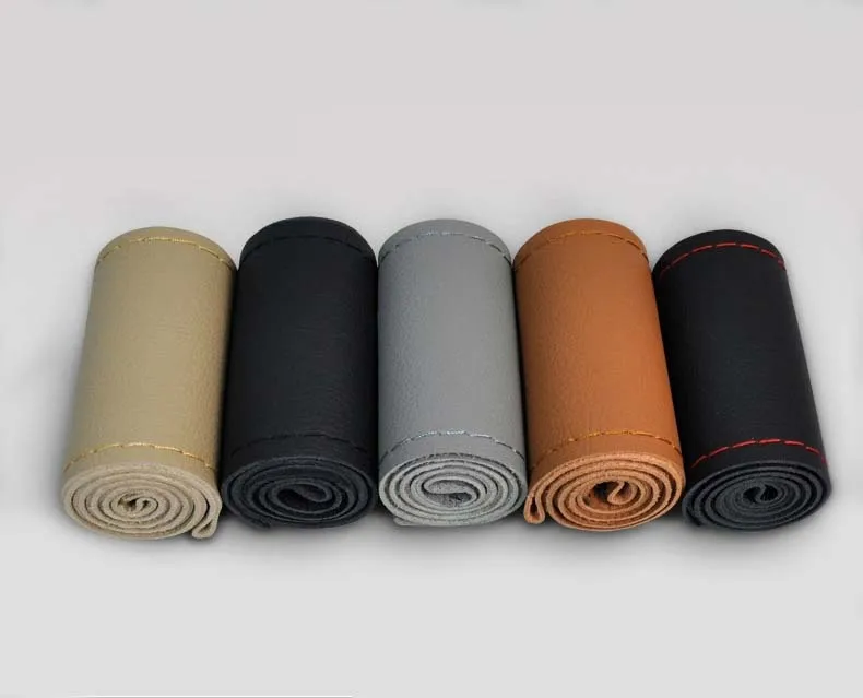 Воловья кожа Чехол рулевого колеса автомобиля DIY рулевое колесо гоночные Чехлы