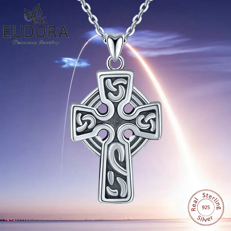 Кулон крест женский из серебра 925 пробы в античном стиле|Подвески| |