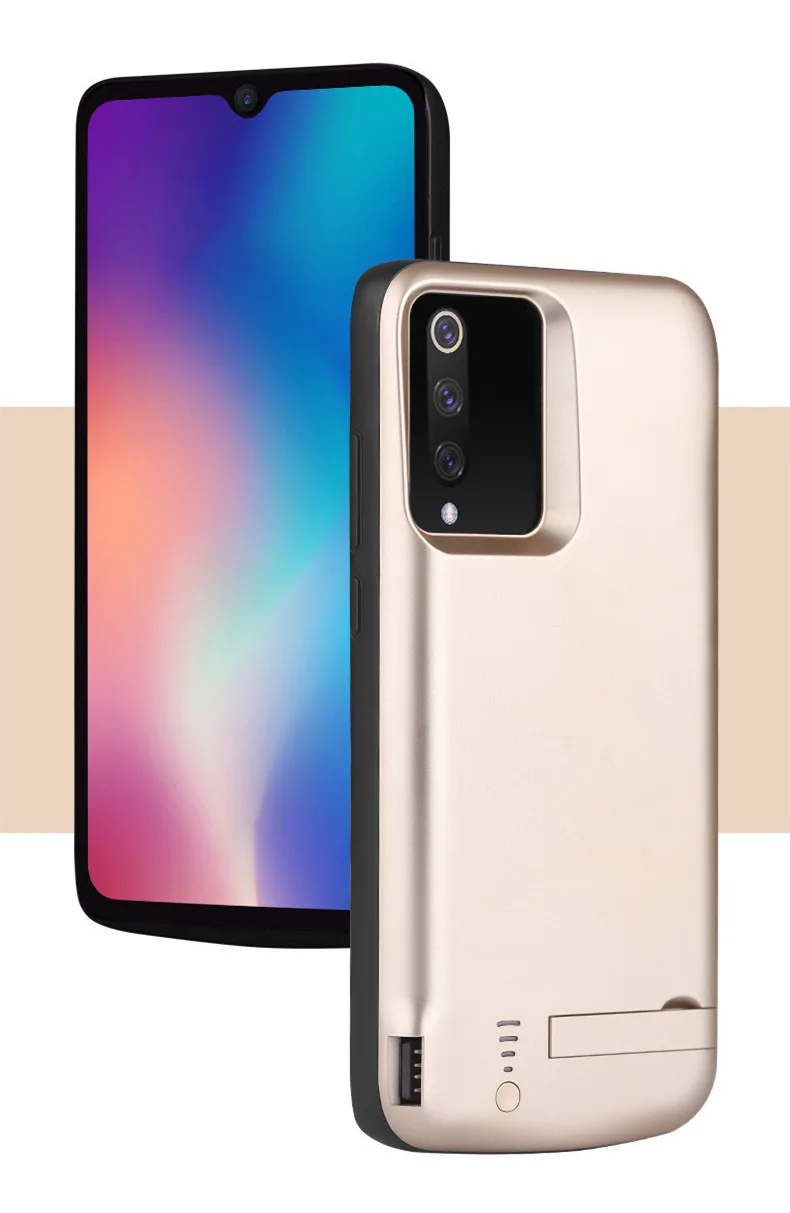 NTSPACE Расширенный аккумулятор зарядное устройство Чехлы для Xiaomi Mi 9 power bank чехол 5000 мАч портативный блок питания зарядное устройство чехол - Цвет: Золотой