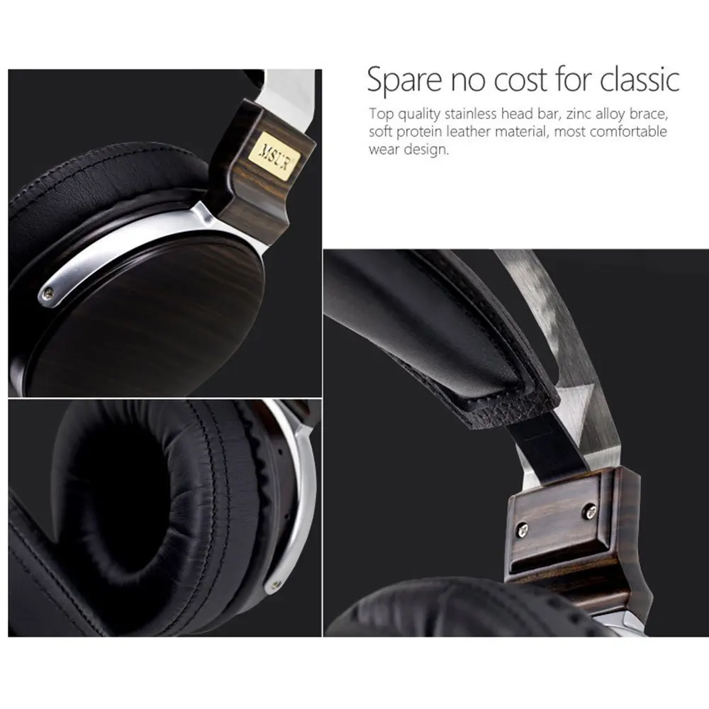100% оригинал High End msur N650 HiFi деревянный Metal наушники гарнитуры с Бериллиевого сплава