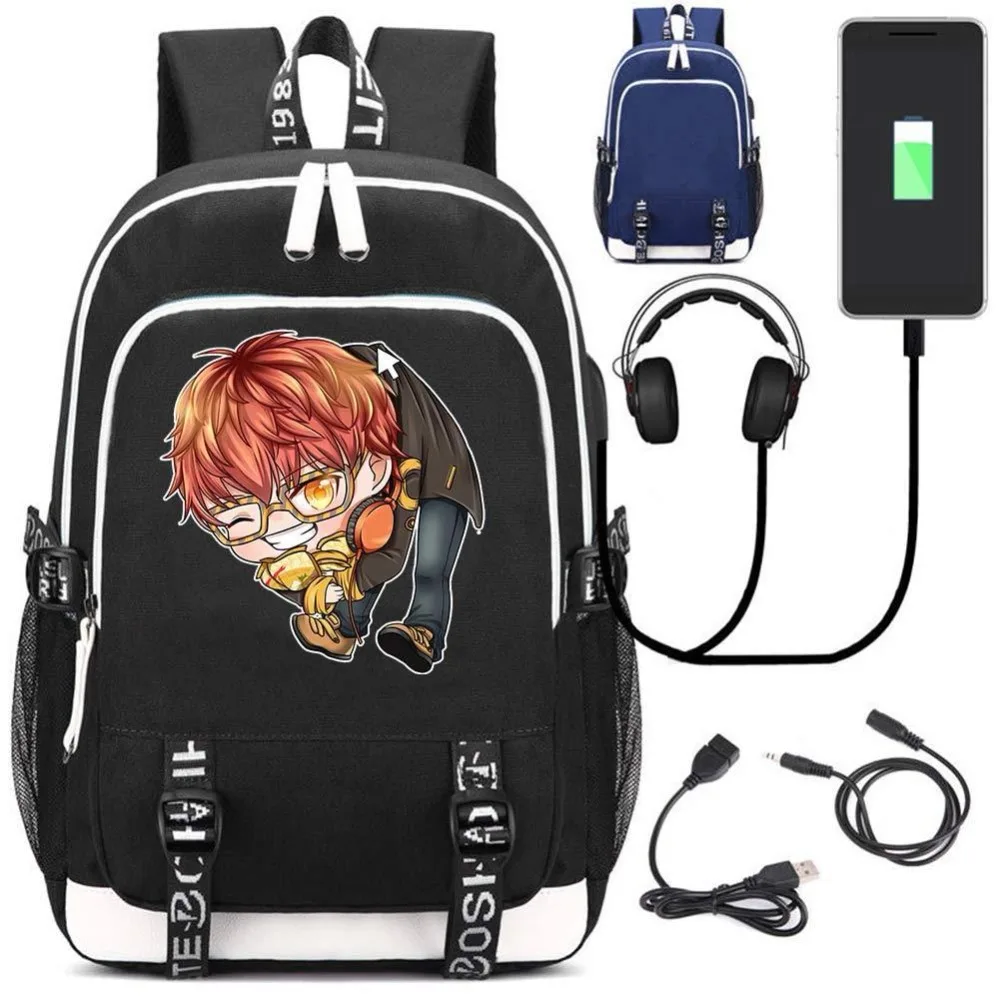 Школьный дорожный рюкзак Mystic Messenger 707 с USB интерфейсом для зарядки сумка ноутбука