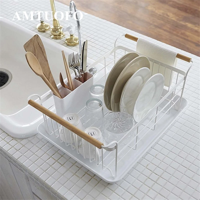 AMTUOFO кухня хранения Nordic стиль блюдо Слива корзина посуда полка держатель