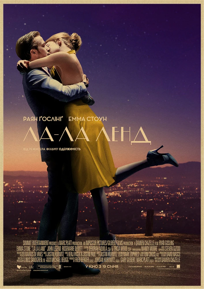 LA LAND фильм плакат из крафт-бумаги плакаты настенные наклейки домашний декор домашний художественный бренд - Цвет: Темно-серый