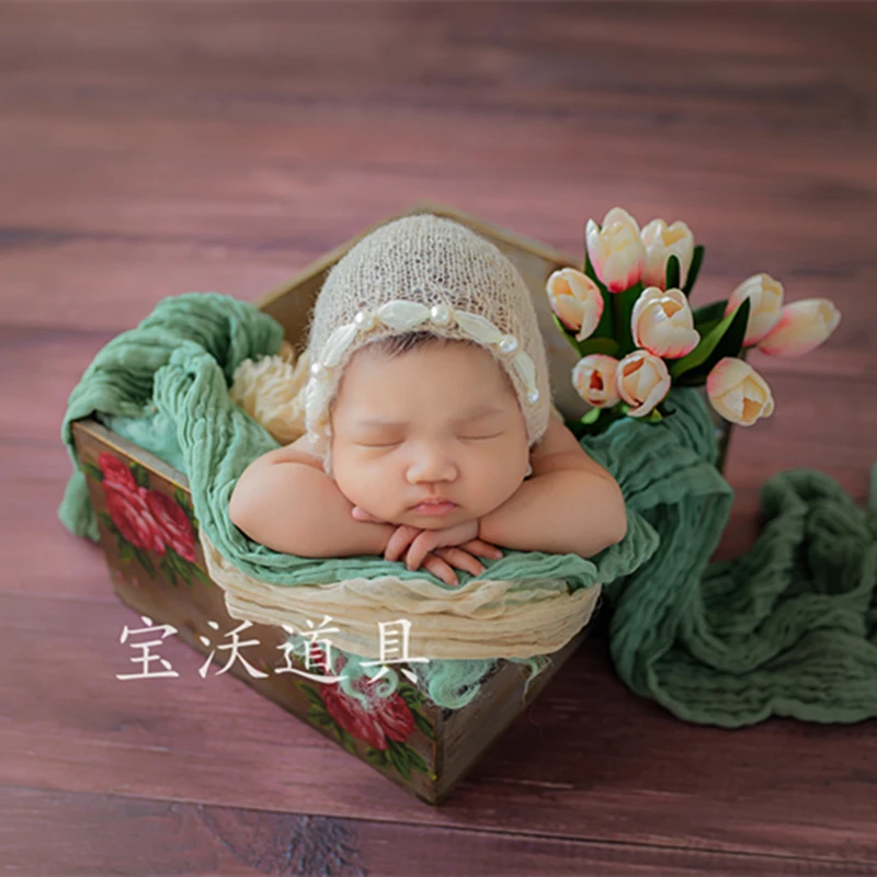 Винтажный деревянный ящик для новорожденных реквизит фотосъемки двусторонний |
