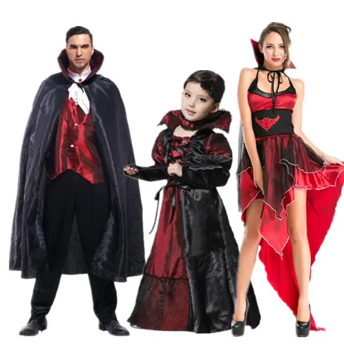 Костюм вампира для семьи страшные костюмы детей и взрослых женские королевы