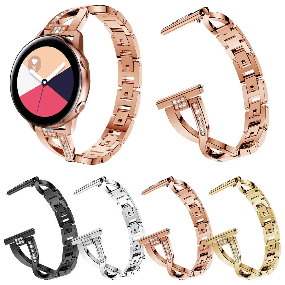 Модный X Тип стильный браслет с бриллиантами для Samsung Galaxy Watch Active 2 1 металлический