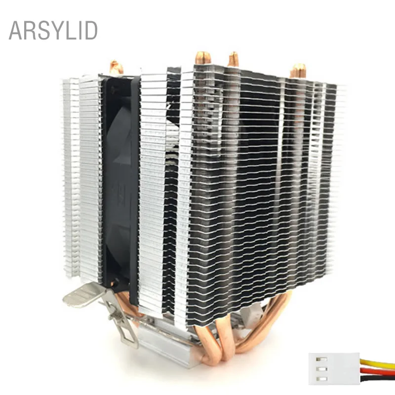 Кулер для процессора ARSYLID 3PIN 4 тепловых трубы 9 см вентилятор охлаждения Intel LGA775 1151