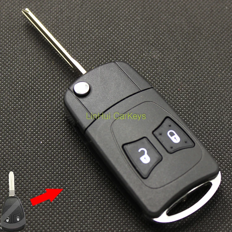 

PINECONE для CHRYSLER 300C SEBRING JEEP WRANGLER Компас 2 кнопки необработанное Латунное лезвие Модифицированный Корпус ключа дистанционного управления 1 шт. б...