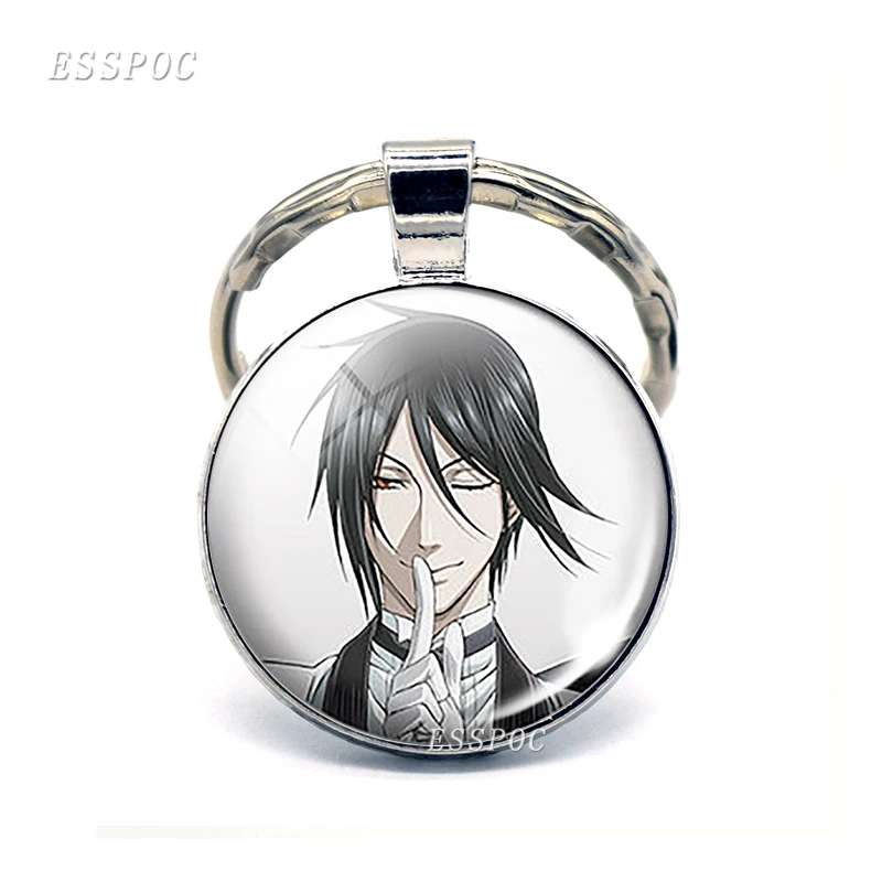 as show Черный Батлер металлический брелок Kuroshitsuji Ciel Phantomhive Sebastian Grell Madame Red Emblem Аниме Манга брелок для ключей - Цвет: as show