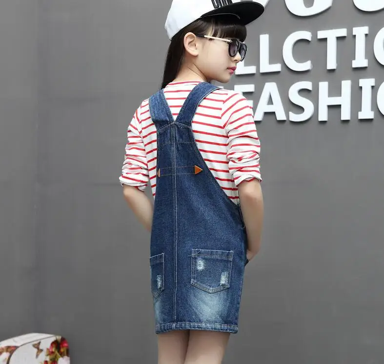 

Rlyaeiz Kids Dresses For Girls 2018 Summer Girl Cowboy Suspender Dress Girls Denim Dress Knee Length Jeans Clothing Overalls